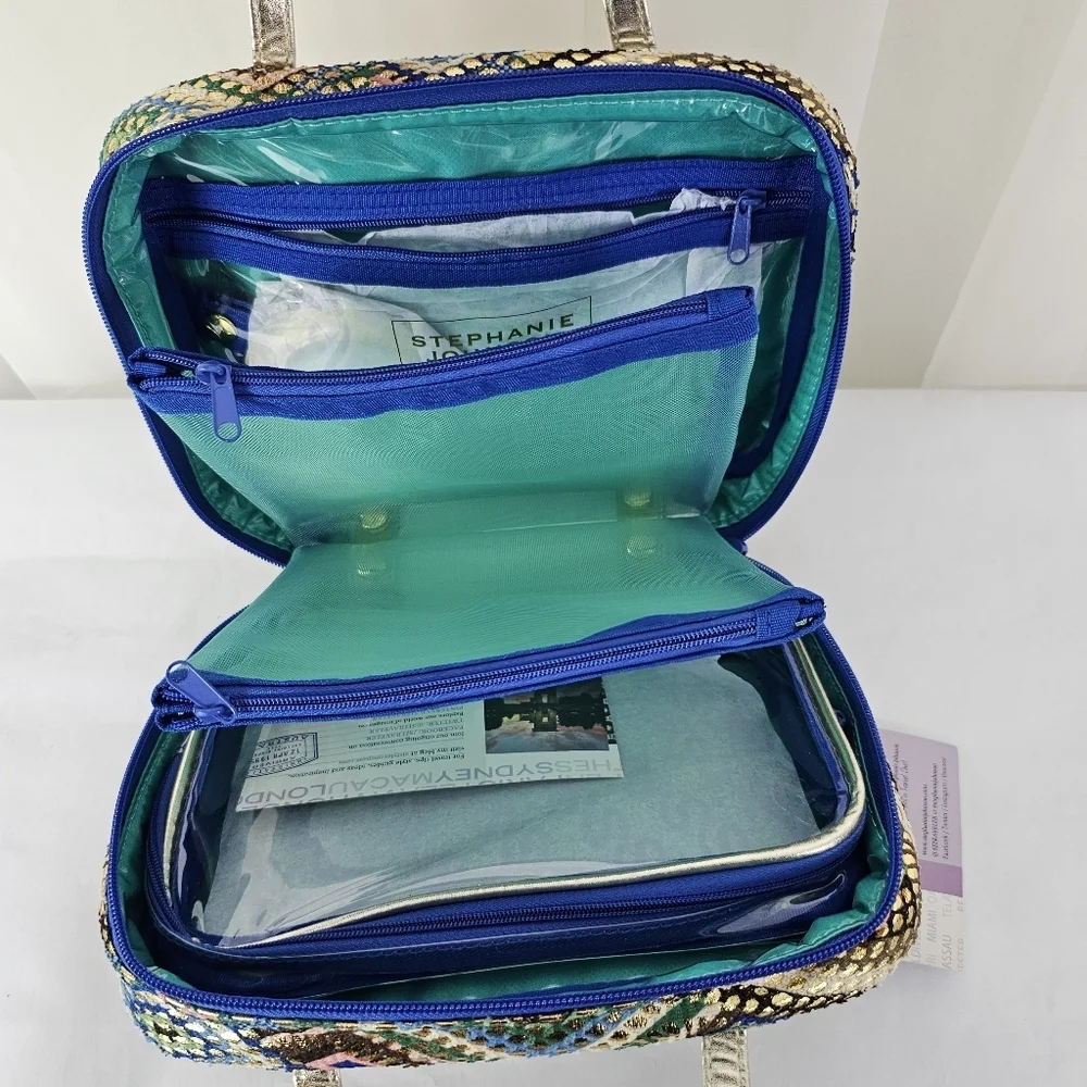 Stephanie Johnson Cosmetic Case Multicolor Geometric Travel Bag